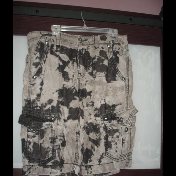 Rock Revival 34 Mens board shorts Grey black  Motled - Picture 1 of 3